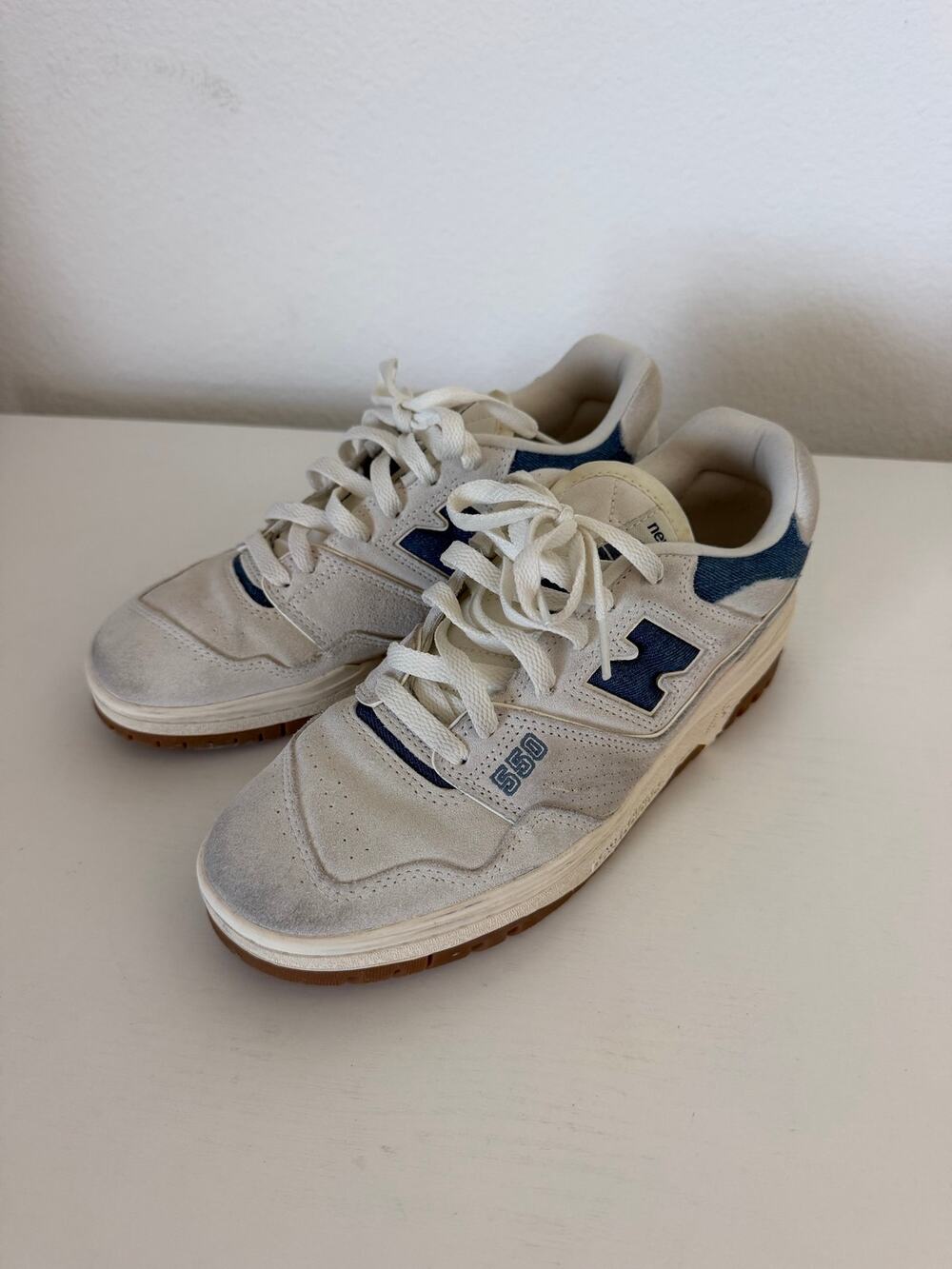 New Balance 550 Denim Pack Reflection Sneaker Shoes Womens size 8 Preppy